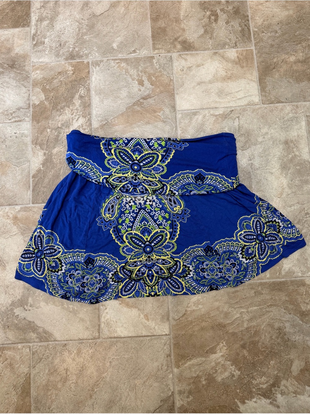 INC International Concepts Royal Blue Floral Skater Skirt